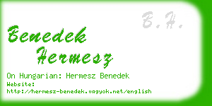 benedek hermesz business card